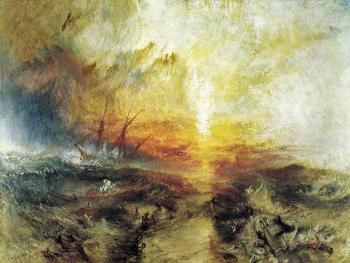 Joseph Mallord William Turner : Slavers Throwing Overboard the Dead and Dying,Typhoon Coming On